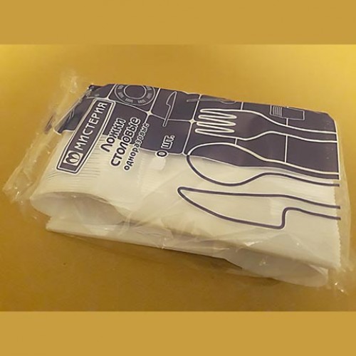 Ложка столовая 16 см./100 шт., белая, Диапазон, плотная (арт. 100104)