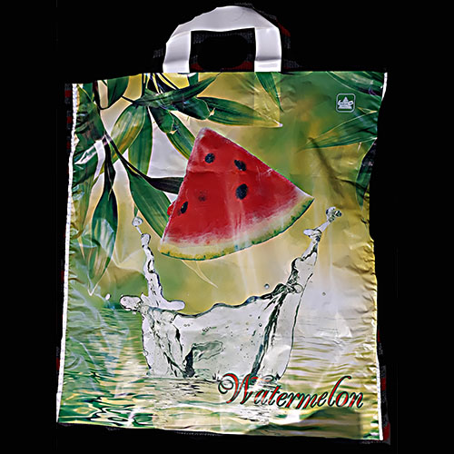 Пакет п/э ПНД корка Арбуза 36*40 с петлевой ручкой ПТЛ 25 мкр. (10 шт.уп.) (арт. 100802)