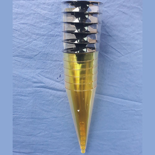 Фужер пластик. конус. шампанское желтый 6 шт.уп. (арт. 192)