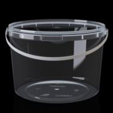 Ведро круглое2000 мл./10 шт. Прозрачное с крышкой, для пищевых продуктов (арт. 100355)