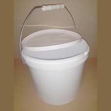 Ведро круглое 11 л./1 шт. с крышкой. Белое, металлическая ручка. для пищевых продуктов (арт. 100362)