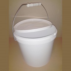 Ведро круглое 5,8 л./10 шт. с крышкой. Белое, металлическая ручка. для пищевых продуктов (арт. 100360)