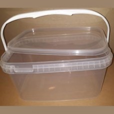 Ведро контейнер 3,3 л./10 шт. прямоугольный, с крышкой, прозрачный. (арт. 100368)