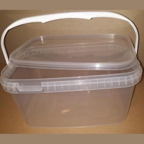 Ведро контейнер 3,3 л./10 шт. прямоугольный, с крышкой, прозрачный. (арт. 100368)
