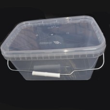 Ведро контейнер 5,8 л./10 шт. прямоугольный, с крышкой, белый, металлическая ручка. (арт. 100372)