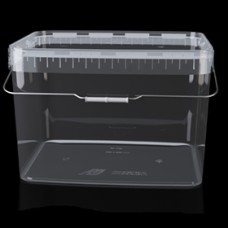 Ведро контейнер 20 л./1 шт. прямоугольный, с крышкой, белый, металлическая ручка. (арт. 100380)