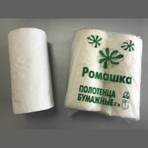 Бумажное полотенце в рулонах 2 рул в упак. Белые плотные - 1 упак. (арт. 100534)