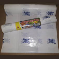 Скатерть п/э 5 шт. в рулоне (110*180) белая синие цветы (арт. 9.2.6) Скатерть п/э 5 шт. в рулоне (110*180) белая синие цветы (арт. 9.2.6)