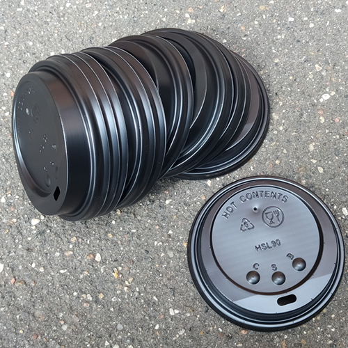 Крышка для стакана 200-250 мл. Пэт, 50 шт. черная диаметр 80 мм. (арт. 100178)