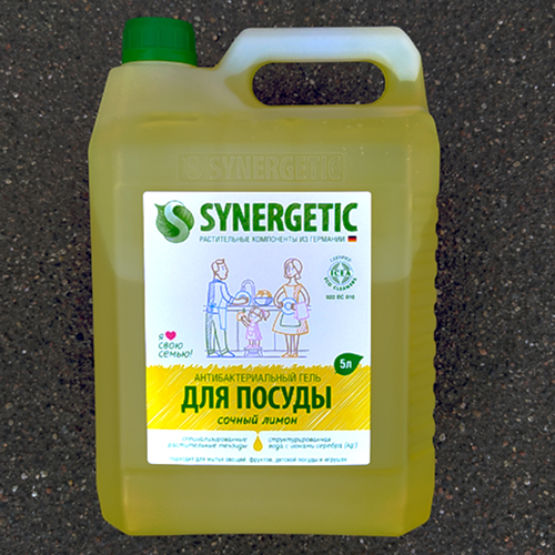 Средство для мытья посуды 5л. Sinergetic лимон канистра. (арт. 100701)