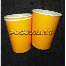 Стакан картон, бумажный 250 мл. цена за 100 шт. желтый (арт. 100165v)