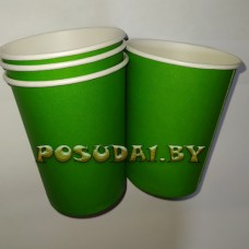 Стакан картон, бумажный 250 мл. цена за 100 шт. зеленый (арт. 100165a)
