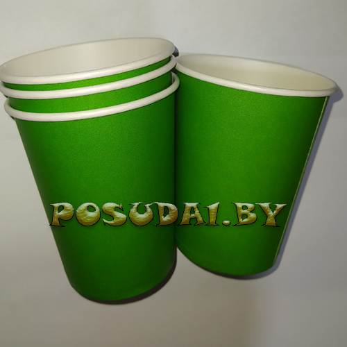 Стакан картон, бумажный 250 мл. цена за 100 шт. зеленый (арт. 100165a)